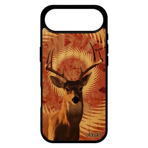 Coque cerf pour iPhone 17 Air bois silicone antichoc 4G orange faon design brame foret gibier biche mandala animal animaux dessin