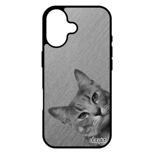 Coque Pour Iphone 17 Silicone Chat Design Animal Chaton Pas Cher Effet Dessin Lol Cat Portable Felin Matou Smartphone Gris Animaux