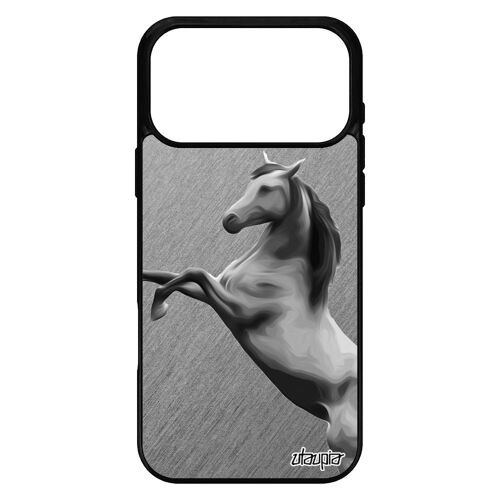 Coque pour iPhone 17 pro max silicone cheval design equitation 512 Go poulain de protection animal texture animaux telephone effet
