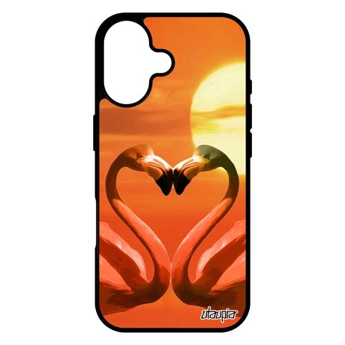 Coque Pour Iphone 17 Silicone Flamant Rose Smartphone Orange Animaux Couch¿ De Soleil Housse Telephone Oiseau Afrique Animal Ciel