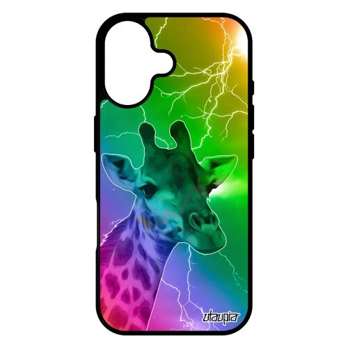 Coque Girafe Pour Iphone 17 Silicone Eclair Animaux Design Animal Arc En Ciel Housse Personnalis¿ Vert Savane De Protection Afrique
