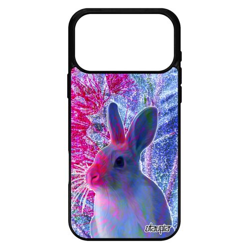 Coque pour iPhone 17 pro max silicone lapin bleu case animal telephone animaux design li¿vre fleurs antichoc dessin bumper nain alu