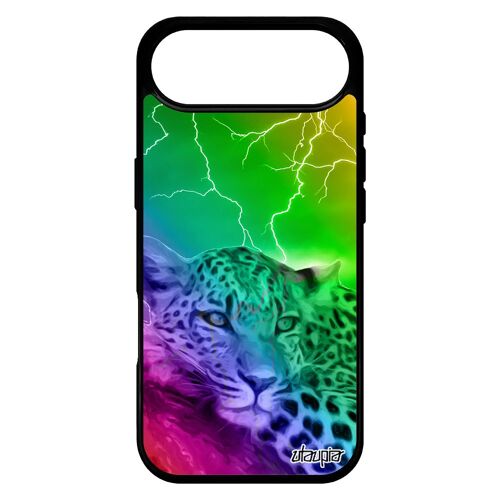 Coque Silicone Pour Iphone 17 Air Leopard Guepard Jaguar Original Noir Eclair Animal Felin Housse Fauve Jaune Design Animaux