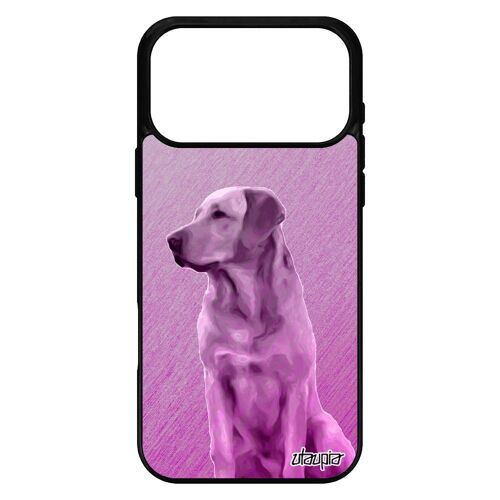 Coque pour iPhone 17 pro max en silicone chien design golden retriever animaux texture 256 Go rose effet de protection chiot housse