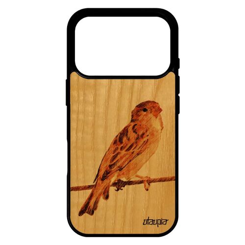 Coque oiseau pour iPhone 17 pro bois silicone de protection nature jolie antichoc animaux design original mobile fr¿ne petit