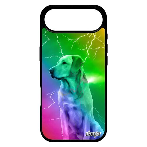 Coque Pour Iphone 17 Air Silicone Chien Orage Unique Personnalis¿ Arc En Ciel Eclair Jaune Labrador Animaux Golden Retriever Chiot