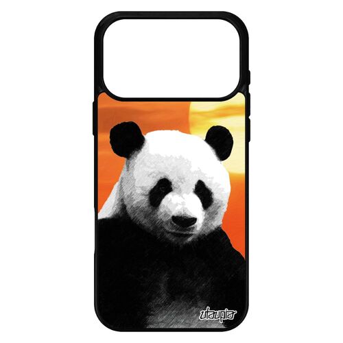 Coque silicone pour iPhone 17 pro max panda geant case design ecologie couch¿ de soleil animal housse bumper orange ours ciel
