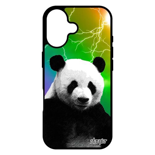 Coque Antichoc Pour Iphone 17 Silicone Panda Animaux Geant Arc En Ciel Eclair De Protection Personnalis¿ Animal Caoutchouc Original