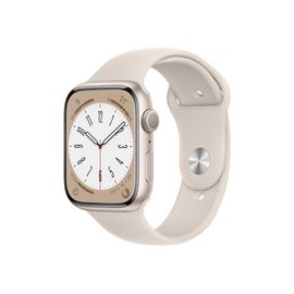 Apple Watch Series 8 (GPS) - 45 mm - aluminium droit - Montre connectée avec bracelet sport - fluoroélastomère - droit - taille du bracelet : Normal - 32 Go - Wi-Fi, Bluetooth - 38.8 g
