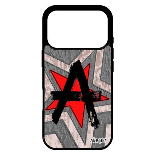 Coque pour iPhone 17 pro silicone anarchie peinture signe philosophie populaire logo punk libert¿ rebel revolution etoile etui