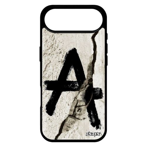 Coque Pour Iphone 17 Air Silicone Anarchie Graffiti Homme Symbole Personnalis¿ Fissure Rebelle Cass¿ Metal Tag Noir Justice Etui De