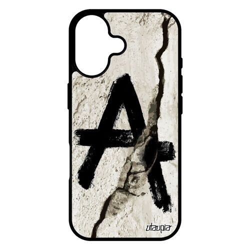 Coque Pour Iphone 17 Silicone Anarchie Symbole Cass¿ Revolte Tatouage Graffeur Metal Tpu Justice Fissure Antichoc Peinture Mur