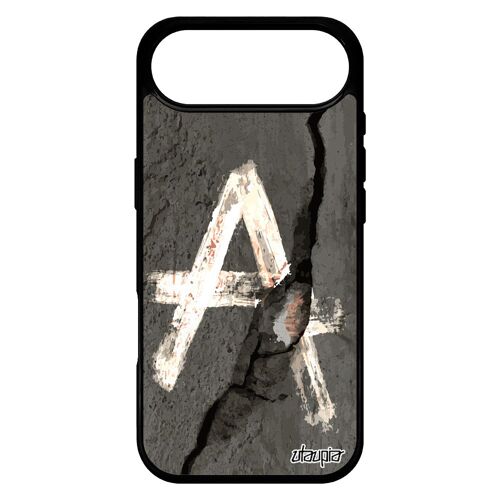 Coque Pour Iphone 17 Air Silicone Anarchie Personnalis¿ Caoutchouc Fissure Mur Punk Housse Dessin Realiste Justice Cass¿ Blanc