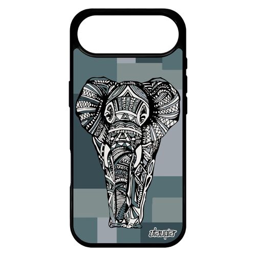 Coque Silicone Pour Iphone 17 Air Elephant Homme Rigide Ganesh Etui Geometrique Telephone D'afrique Souple Original Gris Carr¿