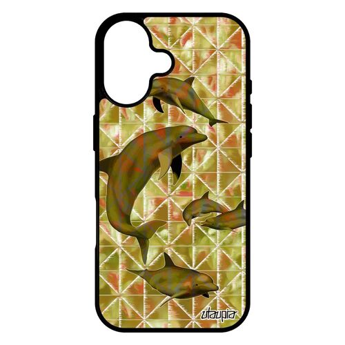 Coque Dauphin Pour Iphone 17 Silicone Animaux Portable Geometrie Marsouin De Protection Caoutchouc Unique Telephone Graphique Ocean