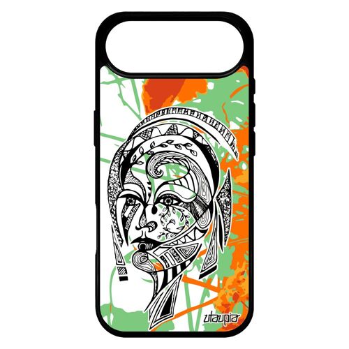 Coque Silicone De Protection Pour Iphone 17 Air Femme Nature Tatouage Portrait Psych¿Delique Feuilles Motif Color¿ Tpu Antichoc 4g