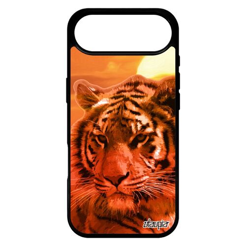 Coque tigre pour iPhone 17 Air silicone orange animaux couch¿ de soleil de protection telephone felin case ciel cover fauve design