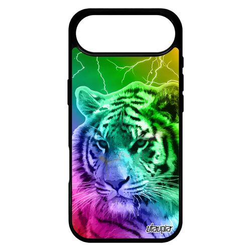 Coque Tigre Pour Iphone 17 Air Silicone Felin 512 Go Aluminium Animaux Jaune Smartphone Design Portable Fauve Animal Telephone