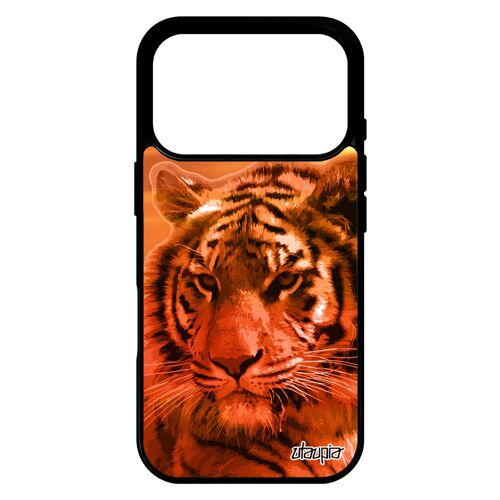 Coque pour iPhone 17 pro silicone tigre couch¿ de soleil design ciel portable fauve de tasmanie tigresse rigide felin animal orange
