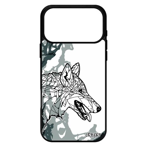 Coque pour iPhone 17 pro max silicone loup foret alpha etui animaux ethnique art chien portable dessin bumper arbre couleur de