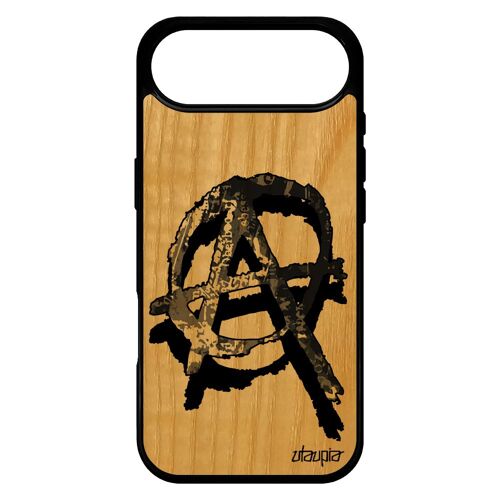 Coque Silicone Telephone Pour Iphone 17 Air Bois Anarchie Gel Street Art Mobile Cadeau De Noel Gothique Housse Hardrock Punk Rock