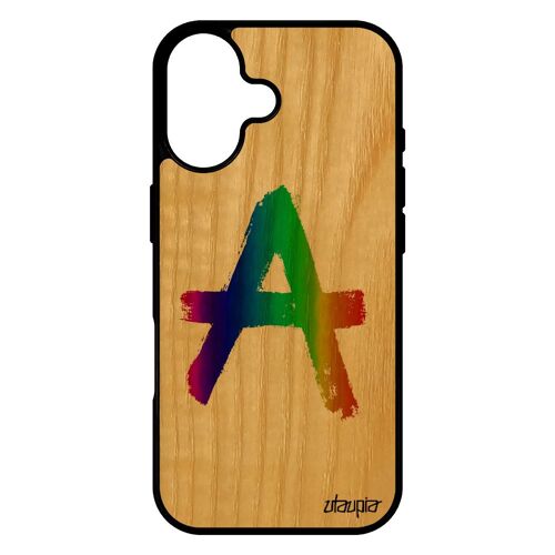 Coque Pour Iphone 17 En Bois Silicone Anarchie Graff Realiste Mur Graffiti Metal Peinture Noir Anarchy Tague Urbain 512 Go Dessin