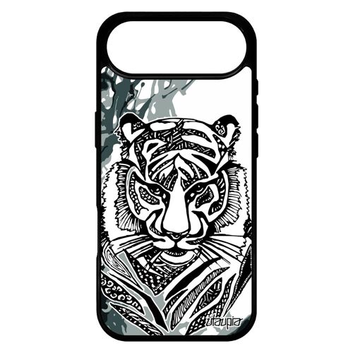 Coque Pour Iphone 17 Air Silicone Tigre Alu Gel Dessin Arbre Art Ethnique Noir Telephone Personnalis¿ Tasmanie Animaux Tatouage De