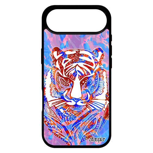 Coque Silicone Pour Iphone 17 Air Tigre Ethnique Feroce Pastel Tattoo Tasmanie Housse Multicolore Plume Garcon Azteque 1000 Go