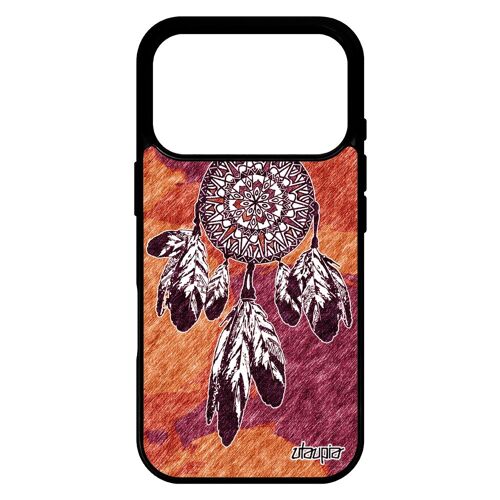 Coque pour iPhone 17 pro silicone attrape reve ethnic inca Marron zen de protection capteur de Dessin 4G tatouage artiste yoga case