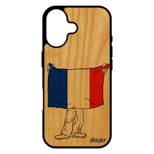 Coque silicone drapeau france fran¿ais pour iPhone 17 bois Euro tricolore coupe d'europe smartphone football de protection jo