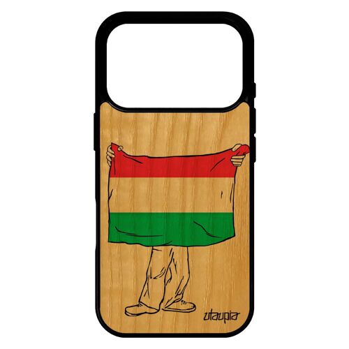 Coque drapeau hongrie hongrois pour iPhone 17 pro bois silicone football foot portable jo personnalis¿ case design coupe du monde
