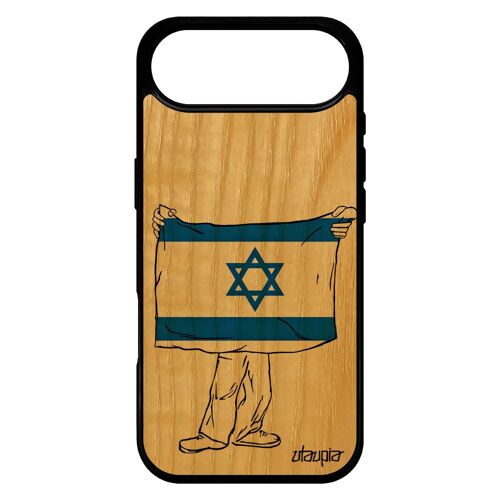 Coque Pour Iphone 17 Air Bois Silicone Drapeau Israel Israelien Basket Case Foot Football Mobile Etui Jo 1000 Go De