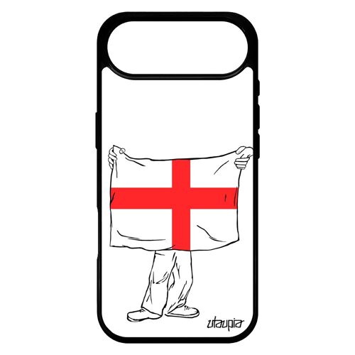 Coque Pour Iphone 17 Air Silicone Drapeau Angleterre Anglais Original Noir Coupe D'europe United Kingdom Foot Housse Uk Euro