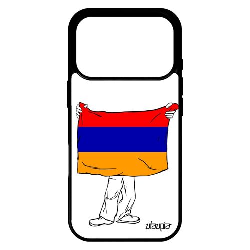 Coque pour iPhone 17 pro silicone drapeau armenie armenien foot case coupe d'europe jo antichoc coupe du monde football basket Euro