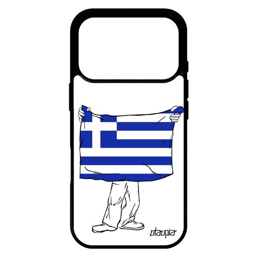 Coque silicone drapeau grece grec pour iPhone 17 pro case foot jo coupe d'europe motif rigide etui basket Euro