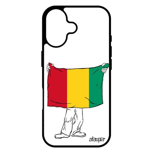 Coque Silicone Pour Iphone 17 Drapeau Guinee Guineen Caoutchouc Basket Telephone Can Jo Design Coupe D'afrique Coupe Du Monde Foot