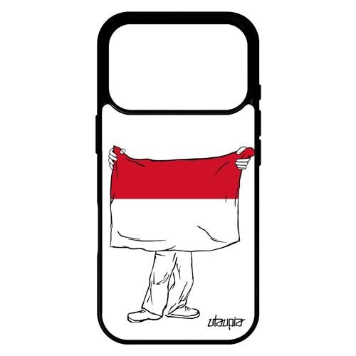 Coque drapeau monaco monegasque pour iPhone 17 pro en silicone telephone alu antichoc personnalis¿ noir souple football basket foot