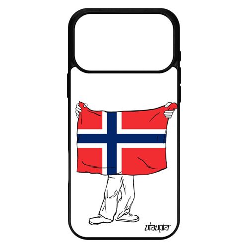 Coque telephone pour iPhone 17 pro max silicone drapeau norvege norvegien Euro motif personnalis¿ foot case de