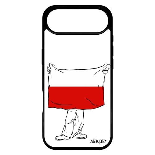 Coque Pour Iphone 17 Air En Silicone Drapeau Pologne Polonais Euro Foot Basket Coupe D'europe Football 4g Housse Jo Unique Noir