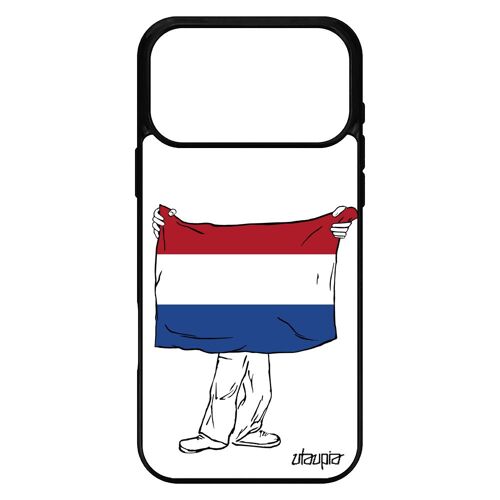 Coque pour iPhone 17 pro max en silicone drapeau pays bas hollande hollandais noir original jo foot basket 4G Euro
