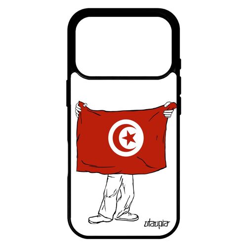 Coque pour iPhone 17 pro silicone drapeau tunisie tunisien 4G housse telephone metal foot football design CAN