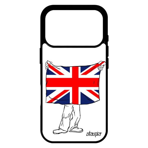 Coque pour iPhone 17 pro silicone drapeau union jack angleterre anglais united kingdom case britannique royaume unis football foot