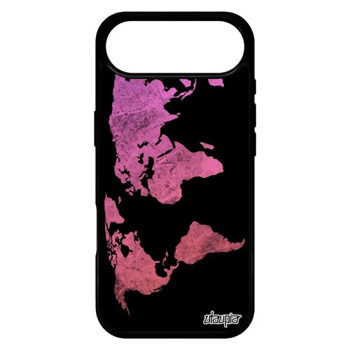 Coque Pour Iphone 17 Air Silicone Carte Monde Housse Atlas Rose Jolie Geographie Original Pays Planete Telephone Effet Globe Mobile