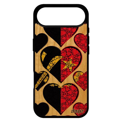 Coque Pour Iphone 17 Air Bois Silicone Drapeau Angola Angolais Coupe Du Monde I Love Jo Coupe D'afrique Housse Can Foot Case Coeur