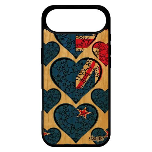 Coque En Bois Drapeau Nouvelle Zelande Neo Zelandais Pour Iphone 17 Air Silicone Noir Foot Jo Made In France