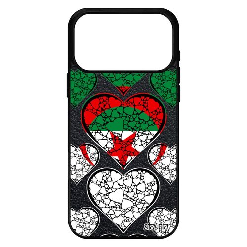 Coque pour iPhone 17 pro max silicone drapeau algerie algerien CAN foot jo de protection solide basket cover coeur