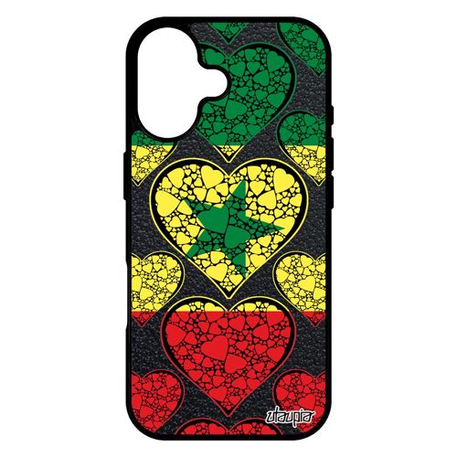 Coque Drapeau Senegal Senegalais Pour Iphone 17 Silicone Noir Basket Cover Foot Can Coupe Du Monde I Love Coupe D'afrique Football
