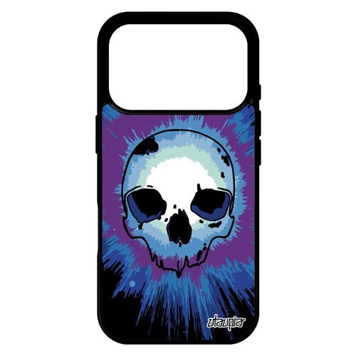Coque Pour Iphone 17 Pro En Silicone Tete De Mort Crane Cadeau D'anniversaire Squelette Tache Peinture Alu Epouvante De Protection