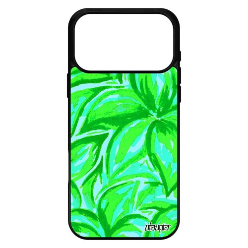 Coque silicone fleurs pour iPhone 17 pro max color¿ bouquet nature telephone texture smartphone motif etui vert original case