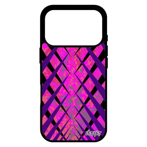 Coque design carreau pour iPhone 17 pro silicone noir 1000 Go losange 4G geometrique tartan dessin alu original motif telephone de